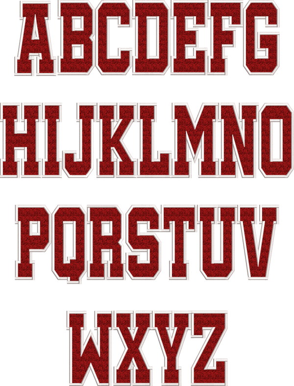 College Block Applique Font Set | 4.1 Inch Machine Embroidery Letters A-Z